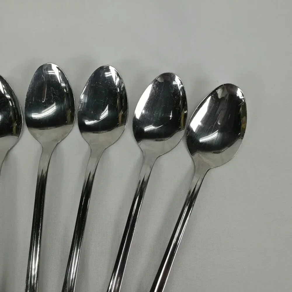 Vintage SILCO Stainless USA Teaspoons Lot of 8 Mid Century Flatware Silverware